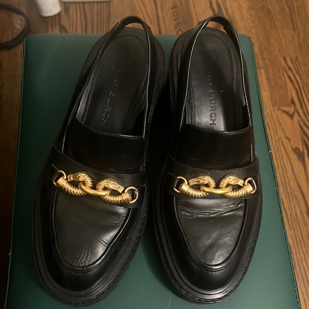 GUC Tory Burch Slingback Lug Sole Loafers